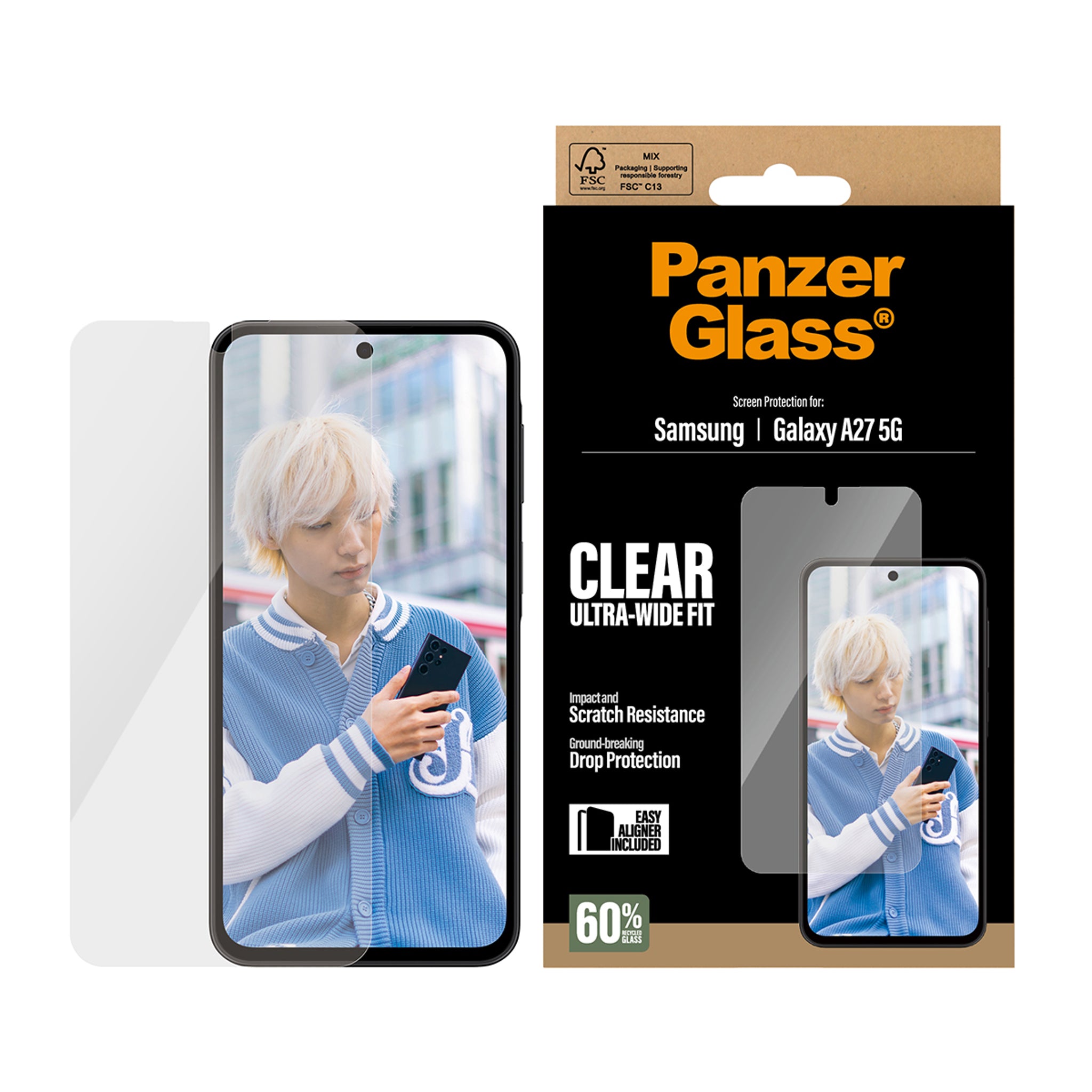PanzerGlass® Screen Protector Samsung Galaxy A27 5G | Ultra-Wide Fit w. EasyAligner